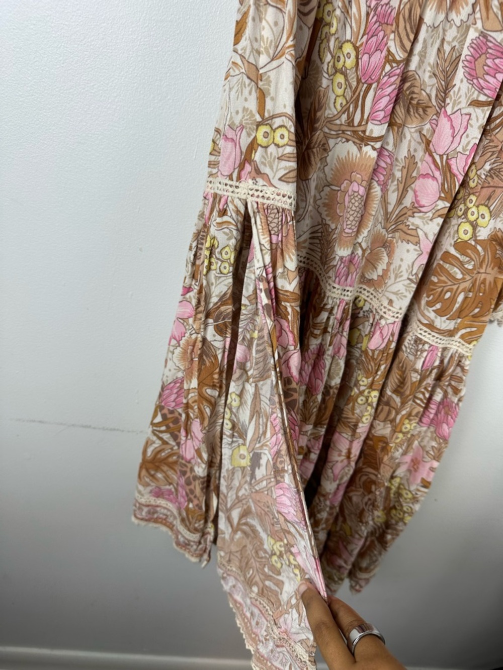 Spell Jungle One-Shoulder Boho Lace Midi Dress Women’s Sz S - Picture 8 of 9